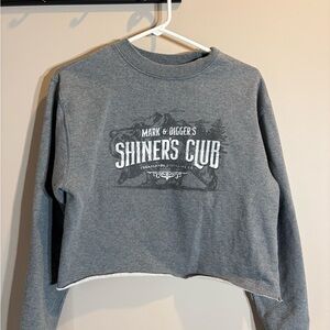 Shiner's Club Gray Graphic Cropped Sweatshirt